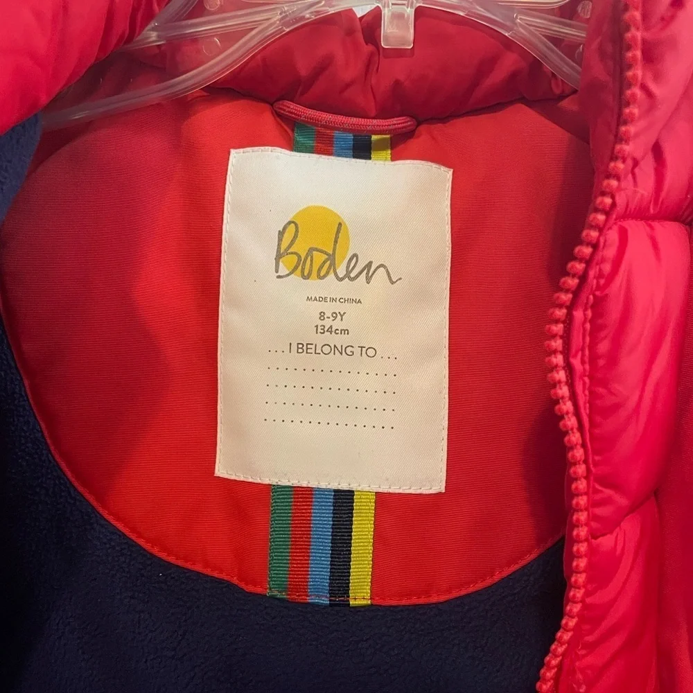 Boden youth double zip snow jacket size 8/9 years (Youth Small)